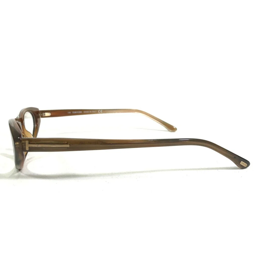 Tom Ford Eyeglasses Frames TF5120 095 Dark Clear Brown Round Full Rim 47-17-140